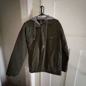 Dickies Olive Jacket with Gray Hood